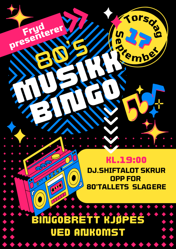 --- MusikkBingo 17. september --- 80 tall´s hits